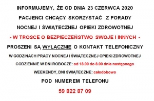 UWAGA PACJENCI!!